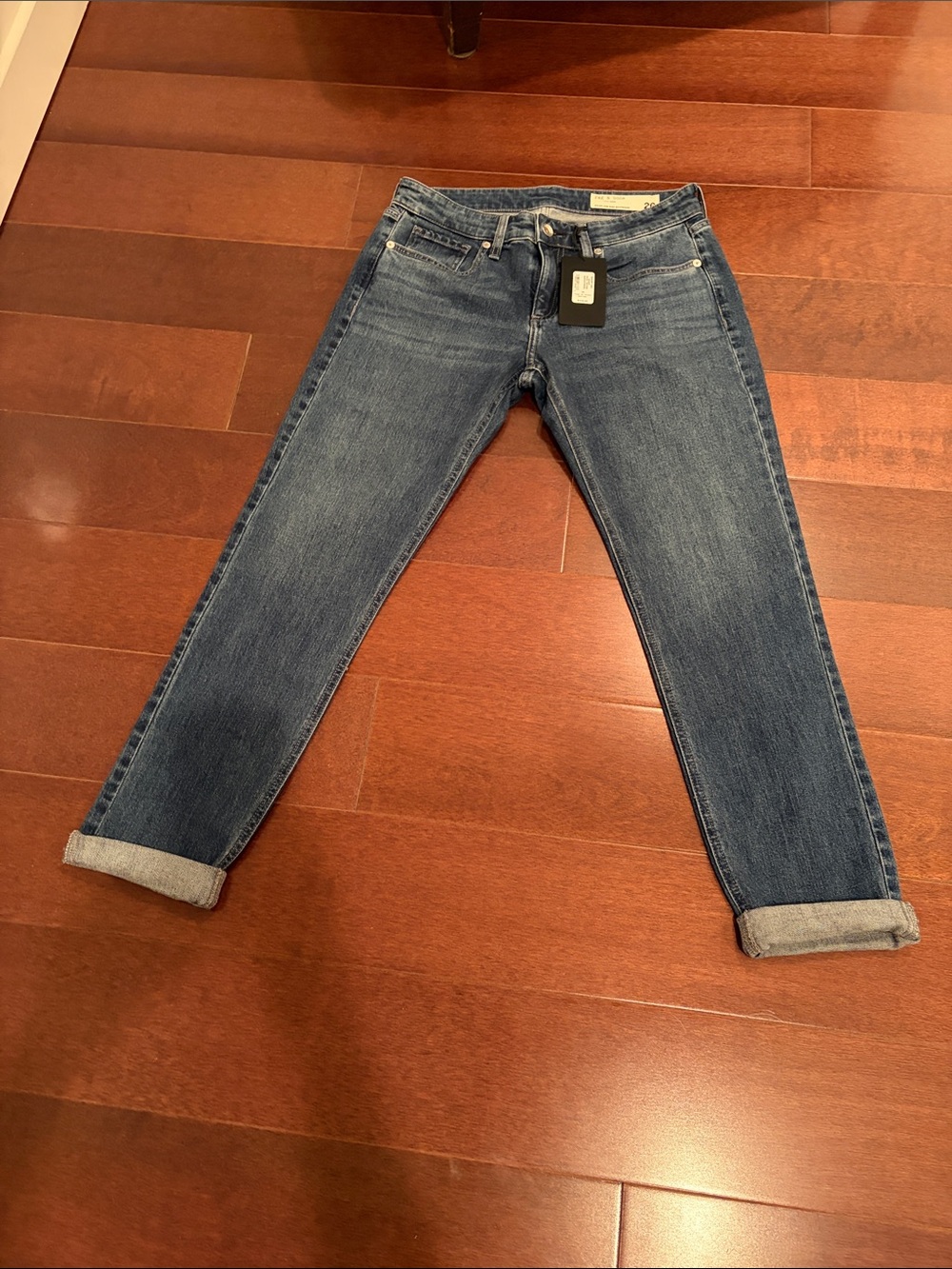 New Rag & Bone bogart Dylan low rise boyfriend jeans size 26 denim blue jeans